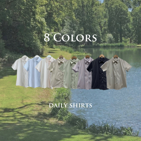 ( 8 Colors !) 프리 데일리 베이직 반팔 셔츠 nb / 여름 출근룩 하객룩